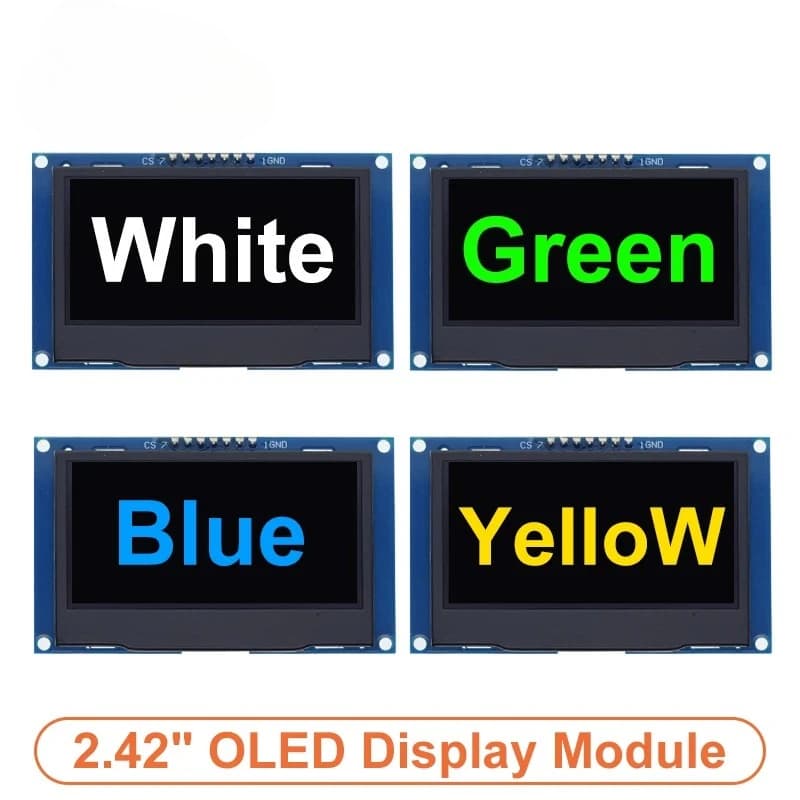 2.42 inch 2.42" OLED Display Module 128x64 LCD HD Screen Module SSD1309 7 Pin SPI/IIC I2C Serial Interface for Arduino UNO R3