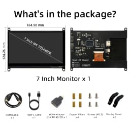 Raspberry Pi 5 7 Inch Touch Screen IPS 1024x600 HD LCD HD-MI Display for RPI 5 4B 3B+ OPI 5 AIDA64 PC Secondary Screen