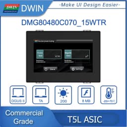 DWIN 7" HMI Intelligent Display TN 800x480 LCD Module Screen Resistive Touch Panel With Shell For Arduino DMG80480C070_15WTR