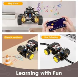 ACEBOTT Robotics Kit Smart Robot Car Kit Compatible with Arduino & Scratch STEM Toys Coding Robot Kit with App Control STEM Gift