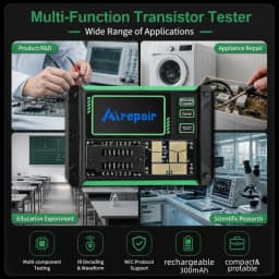LCR-AR1 A Multifunctional Tester for Transistors 1.9in Screen MOS Field-Effect Transistor Capacitance Resistance LCR ESR Measure