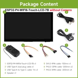 Waveshare ESP32-P4 WIFI6 7inch IPS 1024x600 Touchscreen Display Development Board on ESP32-C6 with OV5647 Camera for DeepSeek