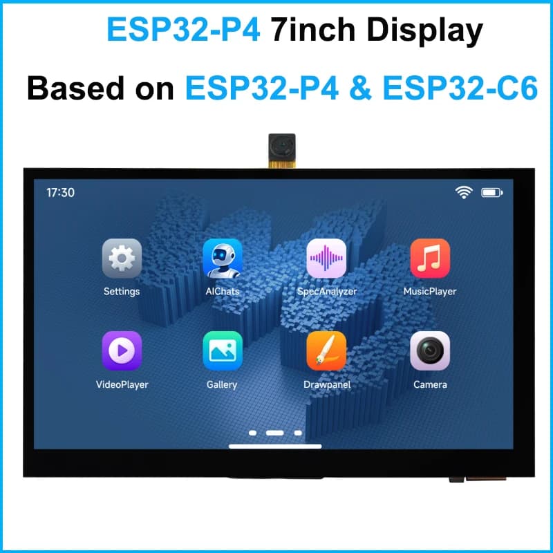 Waveshare ESP32-P4 WIFI6 7inch IPS 1024x600 Touchscreen Display Development Board on ESP32-C6 with OV5647 Camera for DeepSeek