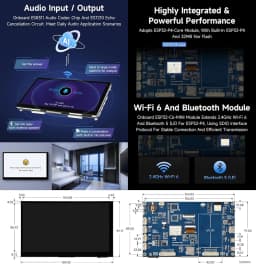 Waveshare ESP32-P4 WIFI6 7inch IPS 1024x600 Touchscreen Display Development Board on ESP32-C6 with OV5647 Camera for DeepSeek
