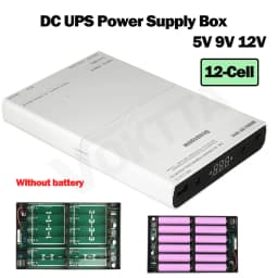 DC UPS 12x18650 Battery Power Supply Box DIY Power Bank Kit 5V 9V 12V Output Optical Modem Router Uninterruptible Power Supply