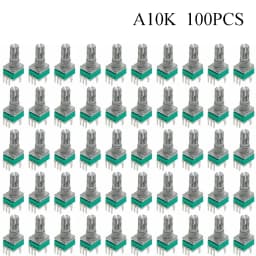 100PCS RK097 Precision Linear Potentiometer Vertical Single Link Shank 15mm D axis B2K B10K B20K B50K B100K B500K B1M