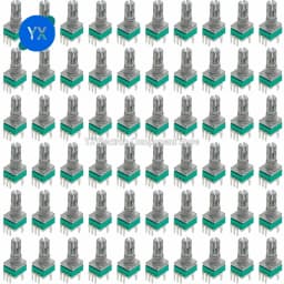 100PCS RK097 Precision Linear Potentiometer Vertical Single Link Shank 15mm D axis B2K B10K B20K B50K B100K B500K B1M