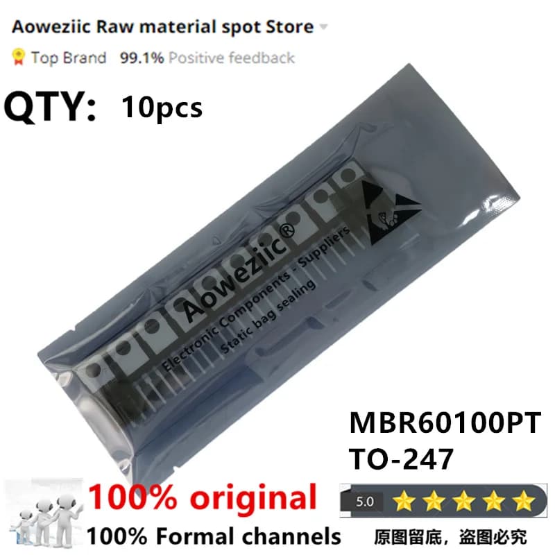 Aoweziic 2024+ 100% New Imported Original MBR60100PT MBR60100 TO-247 Schottky Diode 60A100V