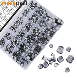 24Values Electrolytic Capacitors Assortment Kit SMD Bypass Low Frequency Aluminum with Storage Box 1uF - 1000uF