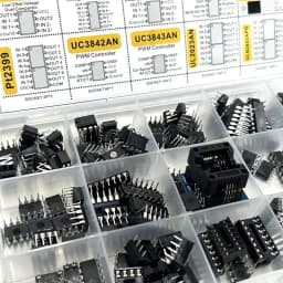 150Pcs Assorted IC Chip Kit Op-Amp Oscillator PC817 NE555 LM358 LM324 Transistor Array Electronic Components Set with Sockets