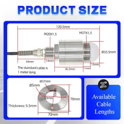 Ultrasonic Level Sensor 80GHz Radar Level Gauge Non-Contact Distance Measurement 3M 7M 12M RS485 4-20mA Output DC 5-28V