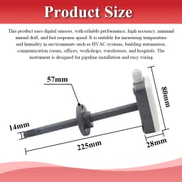 Temperature and Humidity Pipe Sensor Transmitter Industrial RS485 0-2V 0-5V 0-10V 4-20MA Output High Precision DC10-30V