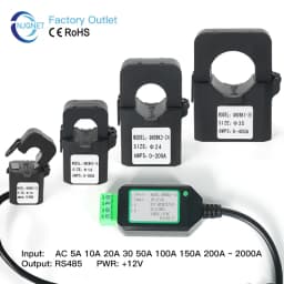 Split Core Current Sensor QNDBK3-16 Ac 150A 100A 50A 63A 20A 10A RS485 Clamp Ct Transformer Open Tpye Current Transducer Modbus