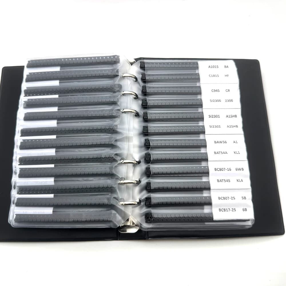 87/111 Values SOT-23 25/50PCS SMD SMT NPN PNP SOD 5551 2222 TL431 BC807 BC817 Transistor Diode Assortment Book Kit