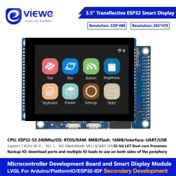 Transflective TFT LCD 3.5 inch 282X470 320X480 ESP32 S3 Board Dual Core LVGL HMI 16M Flash Ardu-ino WIFI&Bles LCD TFT Module