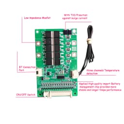 54.6V 13S 48V Li Ion Battery Smart Bluetooth BMS with APP and PC Monitoring Function 20A 30A 40A 60A