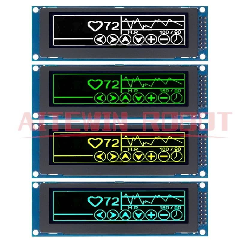 Real OLED Display 3.12" 256*64 25664 Dots Graphic LCD Module Display Screen LCM Screen SSD1322 Controller Support SPI