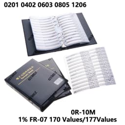 Resistor Kit 1% FR-07 170 Values SMD Book Resistor Assortment Kit 0201 0402 0603 0805 1206 0R-10M Smd DIY Sample Book