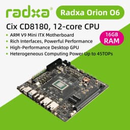 BoMaSRadxa Orion O6, World's First Open Arm V9 Mini Itx Motherboard, 12-core Cpu, 28.8tops Npu, Lpddr5 And Pcie Gen4 16-lane