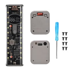 PD65W Power Bank Case Super Fast Charging Transparent Power Bank Shell 8x18650 Battery Box Welding Free for Outdoor Light Type-C