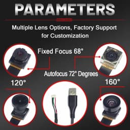 New OV5693 USB Camera Module 78MMUVC Drive-free to 5Pin USB Cable 66 120 160 Degrees Auto Focus HD 5MP for Android WIN XP 7 8 10