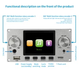 2.8-inch TFT Amplifier Bluetooth DC 4.5-5.0V 5W MP3 Decoder Board Car Audio USB TF FM Radio Module MP3 Player Color Screen