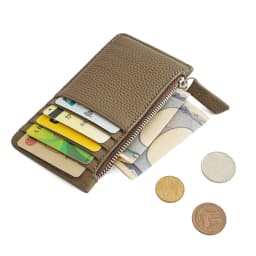 Alirattan New Pickup Bag Genuine Leather Ultra-Thin Compact Multiple Card Slots Small Denomination Cowhide Zipper Coin Purse