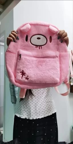 Y2K Pink Plush Bear Backpack Kawaii Creepy Cute Doll Bag Goth Punk Stuffed Animal Rucksack Women Girls Harajuku Streetwear Gift