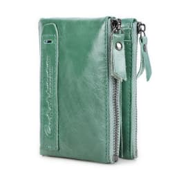 CONTACT'S Fashion Genuine Leather Women Wallet Bifold Card Holder Coin Purse Small Women's Purse Money Clip Men Pocket Wallets