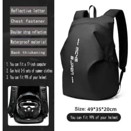 Motorcycle backpack, men's waterproof helmet backpack, riding bag, motorcycle backpack, laptop bag, large capacity travel backpa