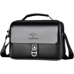 Stylish Men's Leather Shoulder Bag, Casual Crossbody Purse with Adjustable Strap, Perfect for Work, Travel, and Daily Commute