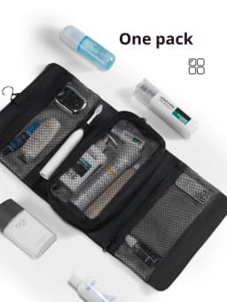 MARK RYDEN Travel Toiletry Bag Waterproof Organizer Bag Elegant Black Lightweight Pouch
