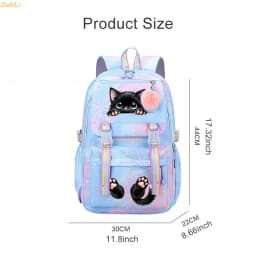 Cute Black Cat Flower Butterfly Student Teenager Children Knapsack Schoolbag Rucksack Mochila Women's Backpack Bookbag Bag