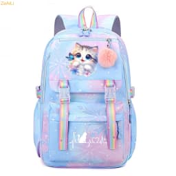 Cute Black Cat Flower Butterfly Student Teenager Children Knapsack Schoolbag Rucksack Mochila Women's Backpack Bookbag Bag