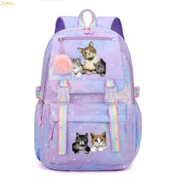 Cute Black Cat Flower Butterfly Student Teenager Children Knapsack Schoolbag Rucksack Mochila Women's Backpack Bookbag Bag