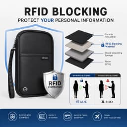 RFID Travel Passport Holder Waterproof Document Organizer Wallet Large Capacity Ticket Card Bag for Men Women Family Trip