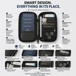 RFID Travel Passport Holder Waterproof Document Organizer Wallet Large Capacity Ticket Card Bag for Men Women Family Trip