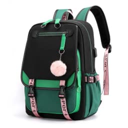 School Backpacks for Young Boys Girls Bagpack College Students Kawaii School Bag Harajuku Fashion Travel Rucksack Black Pink Bag