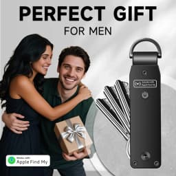 Key Organizer Works with Apple Find My, Built-in AirTag Chips, Holds 2-6 Keys, Car Key Chains with GPS Tracker, (iOS Only)