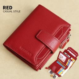 GERUOLA Men's Genuine Leather Wallet, Vintage RFID Blocking Anti-Theft Folding Wallet, ID Window, Coin Pocket, and Zipper Closur