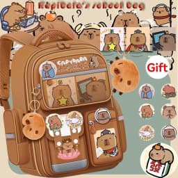 Waterproof Capybara Backpack Large Capacity Ergonomic Spine Protection Comfortable Wide Straps School College Bag for Students