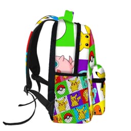 Pikachu Backpack, Anime Print School Bookbag, Lightweight Travel Backpack with Mesh Pockets