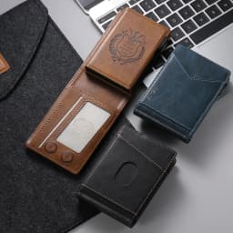 ANTI RFID Blocking PU Leather Flip Card Holder Multi-functional Wallet Card Box Automatically Ejects Card Slot Fashion Slim