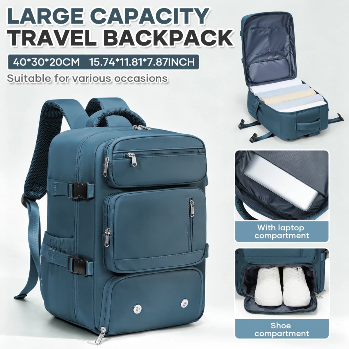 Ryanair Cabin Bag 40x30x20, Travel Backpack For Women Men Business Laptop Bag, Hand Luggage Backpack Cabin Fly Bag, College Bag
