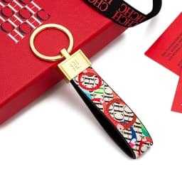 CH Niche High-end Keychain Leather Keychain Unique Printing Design Fashion Keychain Simple and Exquisite Style Gifts