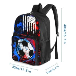 Fluorescent Flame Football Square Front Pocket Backpack for Boy and Girls Best Gifts 2D Flat Cartoon SchoolBags for Children