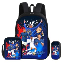 M-Mbappe 3Pcs Set Backpack Shoulder Bag Pencil Bags Bookbag Football Star Rucksack child Mochila Sports Schoolbag Kids Gift