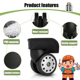 Luggage Accessories Replacement Parts Removable Universal Wheels Plug-and-Play Wheel Set Wheel Hub Pulley Repair Components