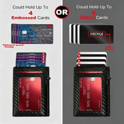 Men's RFID Blocking Wallet Slim Pop-Up Credit Card Holder Carbon Fiber Pattern Business Wallet Minimalist Card Wallet for Men