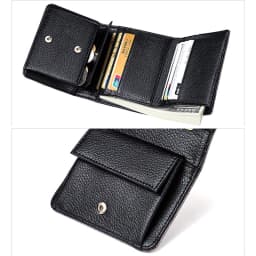 Bright Fashion Women Cowhide Leather Wallet Anti Rfid Card Holder Short Purse for Girl